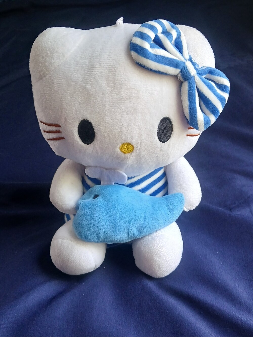 Hello Kitty Plush Doll with Blue Bow and Whale